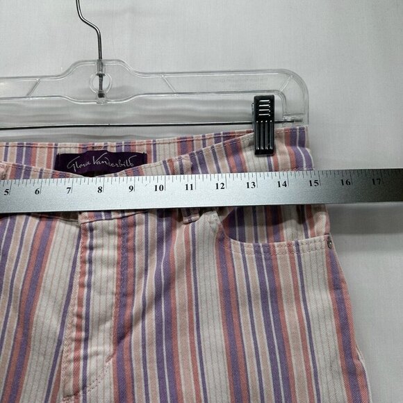 Gloria Vanderbilt Capri Pants Womens Sz 6 Flex Stretch Vertical Striped Pink - Picture 9 of 11